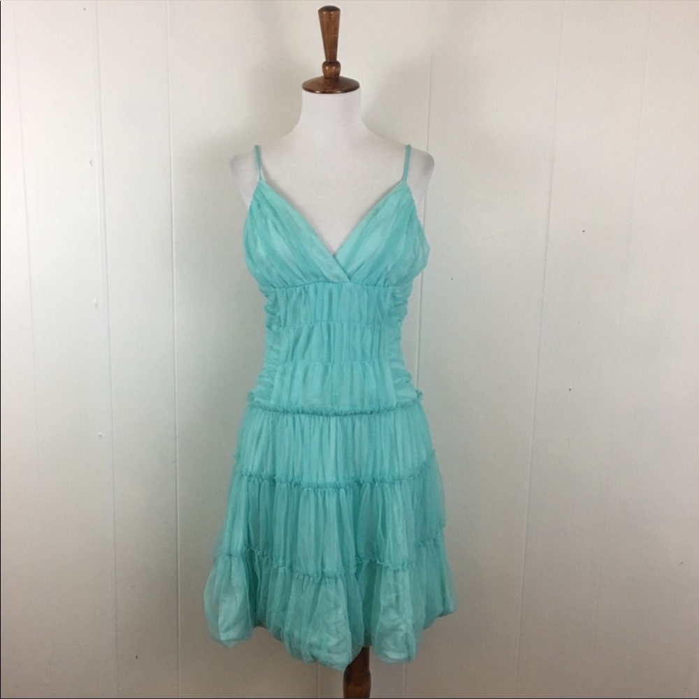 Vintage Gunne Sax Jessica McClintock Lace Sleeveless Mini Ruched